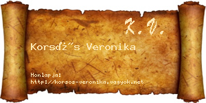 Korsós Veronika névjegykártya